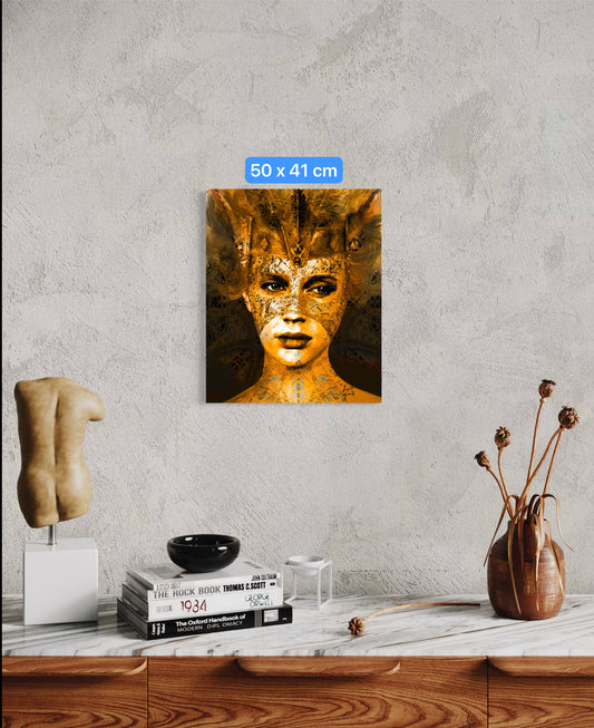 Golden Queen - Original Digital Artwork - Fine Art Diasec Print- Limited Edition 41x50cm