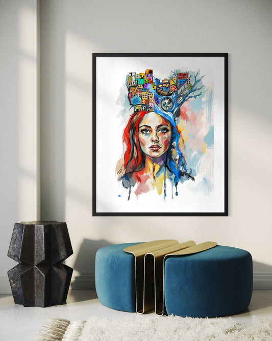 City Crown Soft Dream – Original Digital Artwork – Fine Art Print – Limited Edition – 50x75 cm